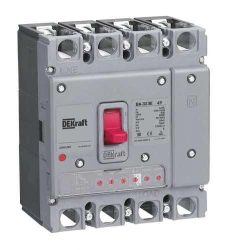 Силовой авт. выкл. с электрон. расц. 4P 100А 50кА ВА-333E | код 22496DEK | DEKraft Силовой авт. выкл. с электрон. расц. 4P 100А 50кА ВА-333E | код 22496DEK | DEKraft