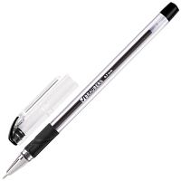 Ручка шариковая масляная с грипом BRAUBERG Max-Oil, ЧЕРНАЯ, игольчатый узел 0,7 мм, линия письма 0,35 мм, 142142 | код 142142 | BRAUBERG