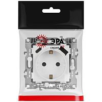 Розетка Серия 12 12-4108-01М 2P+E 16A-250В со шторками с USB type-A+C 5В-3А белый матовый | код Б0067711 | ЭРА