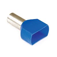 TE2.5-10-BU, Наконечник двойной, 2.5 мм.кв., синий (1000шт. в упак) | код 11080000241 | DEGSON