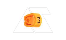 Маркер кольцевой RMS-01 59543-3, D кабеля 1,3-3mm, 0,35-1mm2, символ 3, PVC, оранжевый (упак. 1000шт.) | код 4366018 | Cembre