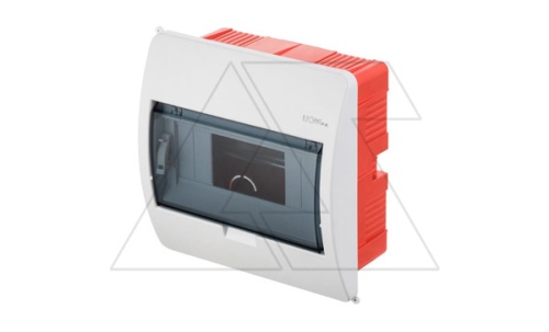 Щит встраиваемый ELEGANT 1x8M, N/PE 2x 2x16+5x10mm2, дымчатая пласт. дверь, белый RAL9003, 195x195x93mm, IP40 | код 2412-01 | Elektro-plast Nasielsk