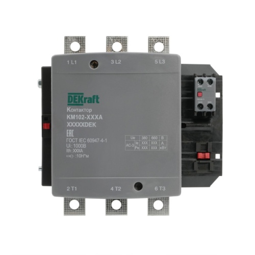 Контактор 330А 110В_АС АС3_ АС4 1НО+1НЗ КМ-102 | код 21963DEK | DEKraft Контактор 330А 110В_АС АС3_ АС4 1НО+1НЗ КМ-102 | код 21963DEK | DEKraft