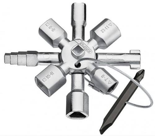 TwinKey 8-лучевой крестовой ключ для стандартных шкафов и систем запирания, L-92 мм, | код KN-001101 | KNIPEX TwinKey 8-лучевой крестовой ключ для стандартных шкафов и систем запирания, L-92 мм, | код KN-001101 | KNIPEX