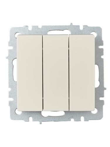 BRITE Выключатель 3-клавишный 10А ВС10-3-0-БрКр бежевый | код BR-V30-0-10-K10 | IEK фото 6