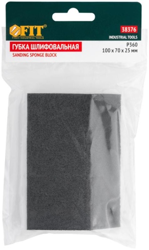 Губка шлифовальная угловая 100х70х25мм Р 360 средняя жесткость алюм./оксидная FIT 38376 фото 3