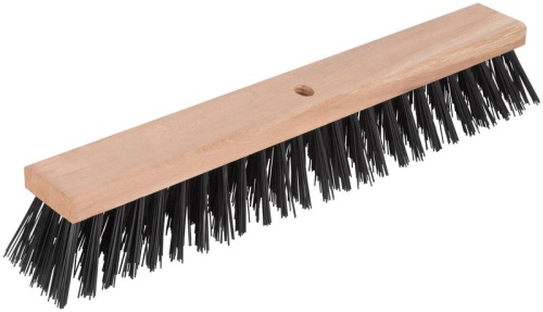 Щетка уличная Профи деревянная, жесткая щетина, отверстие с резьбой под углом, 5-ти рядная, 500х65 м | код 68053 | FIT фото 3