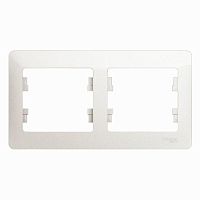 Рамка 2 поста GLOSSA, горизонтальная, перламутр | код. GSL000602 | Schneider Electric