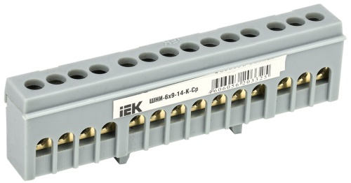 Шина L "фаза" в корпусном изоляторе на DIN-рейку ШНИ-6х9-14-К-Ср | код YNN10-69-14KD-K02 | IEK Шина L "фаза" в корпусном изоляторе на DIN-рейку ШНИ-6х9-14-К-Ср | код YNN10-69-14KD-K02 | IEK