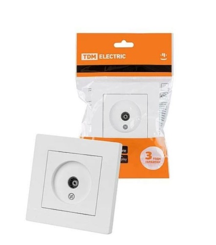 Розетка телевизионная простая (0-2400МГц, мама) белая Сенеж TDM | код SQ1816-0045 | TDM