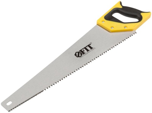 Ножовка по дереву, крупный кален.зуб 3 ТPI с запилом 7 ТPI, 2D заточка, пласт.прорезинен.ручка 500 мм | код 40403 | FIT фото 2