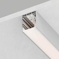 Профиль алюминиевый CAB256 накладной "Линии света"(35х35) серебр. 2м (в компл 2 заглушки 4 крепежа) FERON 10367