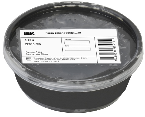 Паста токопроводящая 0,25л | код ZPC10-250 | IEK Паста токопроводящая 0,25л | код ZPC10-250 | IEK