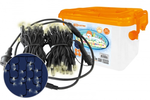 Гирлянда светодиодная Бахрома 2х1м, 152LED, 2700К, черный шнур, посл. подкл, IP65, 250 В, TDM | код SQ0361-0064 | TDM Гирлянда светодиодная Бахрома 2х1м, 152LED, 2700К, черный шнур, посл. подкл, IP65, 250 В, TDM | код SQ0361-0064 | TDM