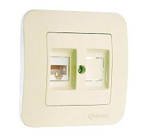 Розетка компьютерная кат.5E+гнездо Makel 55235