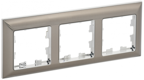 BRITE Рамка 3-мест. РУ-3-Бр хром/никель IEK | код BR-M32-12-4-K23 | IEK