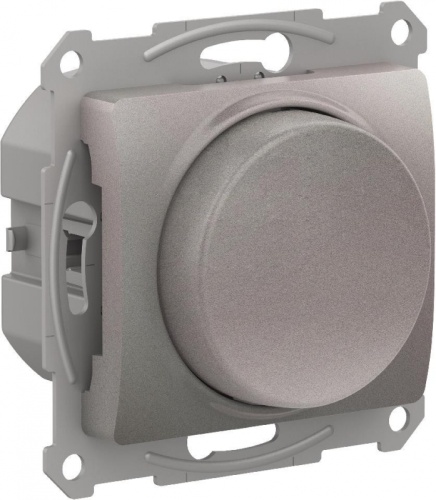 GLOSSA СВЕТОРЕГУЛЯТОР (диммер) повор-нажим, LED, RC, 400Вт, мех., ПЛАТИНА | код GSL001223 | Systeme Electric