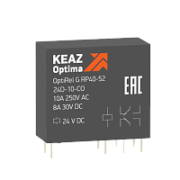 Миниатюрное промежуточное реле 8,10, 16 А OptiRel G RP40-52-60D-10-CO-G | код 281031 | КЭАЗ