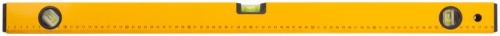 Уровень ''Магнит'', 2 глазка + 1 поворотный, желтый усиленный корпус, магниты, шкала, Профи 800 мм | код 18248 | FIT фото 6