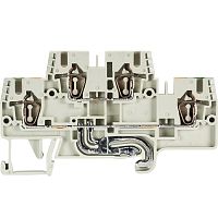 Этажная клемма, верхний уровень - серый, нижний уровень - желто/зеленый, тип фиксации провода: пружинный, номинальное сечение: 2,5 мм кв., 24A, 500V, ширина: 5 мм, цвет: серый, тип монтажа: DIN 35 | код 56.703.7855.0 | Wieland