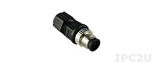 Разъем M12A-8PMM-IP68 Field-installable A-coded screw-in 8-pin connector, male conn, male pin | код 00-06061271 | MOXA