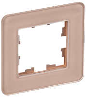 BRITE Рамка 1-мест. РУ-1-2-Бр стекло дым. RE IEK | код BR-M12-G-41-K97 | IEK