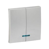 Валенсия лицевая панель выключателя 2-кл, с индикатором 10А сталь PROxima | код ESV10-L-123-30 | EKF