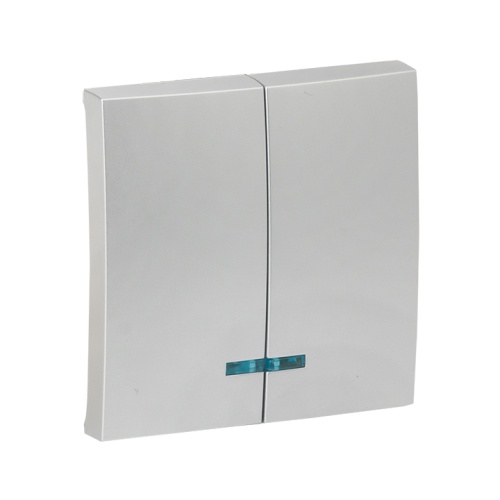 Валенсия лицевая панель выключателя 2-кл, с индикатором 10А сталь PROxima | код ESV10-L-123-30 | EKF