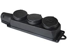 Розетка трехместная с заглушками каучук 2Р+РЕ 16А 250В IP44 HLT | код 083-05-04 | HLT