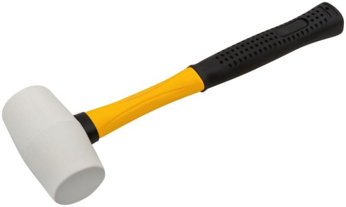 Киянка резиновая белая, фиберглассовая ручка 45 мм (230 гр) | код 45501 | FIT фото 2