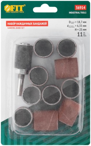 Бандаж наждачный и барабан наждачный набор 9+1шт | код 36914 | FIT фото 3 Бандаж наждачный и барабан наждачный набор 9+1шт | код 36914 | FIT фото 3