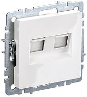 BRITE Роз. комп. 2-ая RJ45 кат.6 РК11-2-БрБ бел. IEK | код BR-K20-2-K01 | IEK