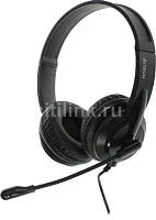Наушники с микрофоном A4Tech HU-10 черный 2м накладные USB оголовье (HU-10/USB/BLACK) | код 1611400 | A4TECH