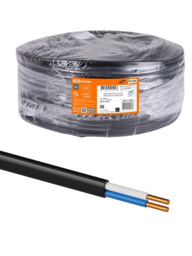 Кабель ВВГ-П нг(А)-LS 2х2.5 ок(N)-0.66 ГОСТ (бухта 90м) | код SQ0117-0473 | РЭМЗ ТМ Кабель ВВГ-П нг(А)-LS 2х2.5 ок(N)-0.66 ГОСТ (бухта 90м) | код SQ0117-0473 | РЭМЗ ТМ