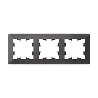 ATLASDESIGN AIR 3-постовая РАМКА, БАЗАЛЬТ/дымчатый черный | код ATN221403 | Systeme Electric