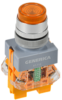 Кнопка D7-11D d=22мм 1з+1р с подсв. жел. GENERICA | код BBT50-11D-3-12-K05-G | GENERICA by IEK