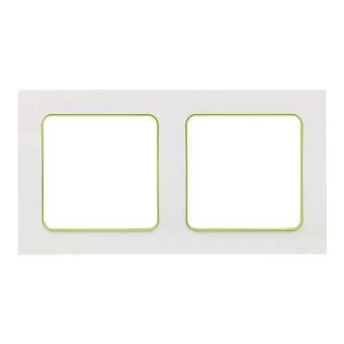 Стокгольм Рамка 2-местная белая с линией цвета зеленый PROxima | код EXM-G-303-20 | EKF Стокгольм Рамка 2-местная белая с линией цвета зеленый PROxima | код EXM-G-303-20 | EKF