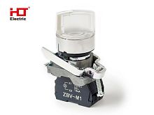 Переключатель XB4-BK3165 на 3 положения белый с подсветкой с фиксацией 1NO+1NC, 220V AC/DC, IP65 HLT | код 085-14-227 | HLT