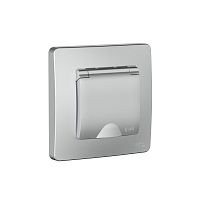 BLANCA С/У IP44 РОЗЕТКА с заземл. со шторк., с крышкой, 16А, 250В, АЛЮМИНИЙ | код BLNRS441113 | Systeme Electric