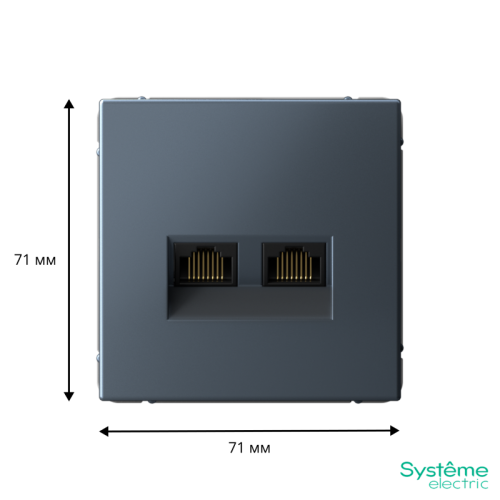 ARTGALLERY РОЗЕТКА двойная компьютерная RJ45+RJ45, кат. 5е, механизм, ГРИФЕЛЬ | код GAL000785 | Systeme Electric фото 2