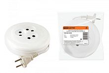 Удлинитель-рулетка УХ6-103 белая 7 метров, 3 гнезда, ШВВП 2х0,75 6А/250В TDM | код SQ1303-0502 | TDM