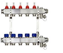 Коллекторная группа SSM-5RF set 5 контуров 1' x 3/4' с расходомерами и кронштейнами | код 088U0955R | Ридан