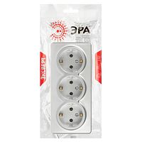Розетка Эксперт 11-2208-03 тройная с заземлением 3х2P+E Schuko IP20 16A-250В ОУ алюминий | код Б0063010 | ЭРА