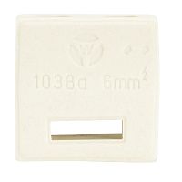 Клеммная колодка, керамическая, для установки на шину 3х10 мм, Тип 1038 A DS, 1 полюс, с защитой провода, максимальное сечение провода: 4 мм кв., номинальные характеристики: 400 V 32 A серия Appliance | код 30.401.0475.0 | Wieland