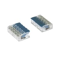 Клемма зажимная соединительная безвинтовая RUICHI PCT-415 на 5 проводов, 0,5-2,5 мм?, маркировка синяя, аналог WAGO | код 108475 | Ruichi