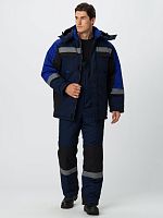 Костюм зимний Фаворит-Мега (ткань Протек,240) полукомбинезон, темно-синий, черный, васильковый, 56-58 182-188 | код 87474772 | Факел