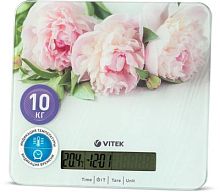 Весы кухонные электронные Vitek VT-2414 макс.вес:10кг белый/цветы | код 2035281 | VITEK