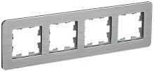 BRITE Рамка 4-мест. РУ-4-1-Бр металл алюм. RE AL IEK | код BR-M42-M-21-K47 | IEK