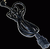 Шнур питания C19-Schuko угловая, 3х1.5, 220В, 16А, черный, 1 метр | код LAN-PP19/SHA-1.0-BK | LANMASTER