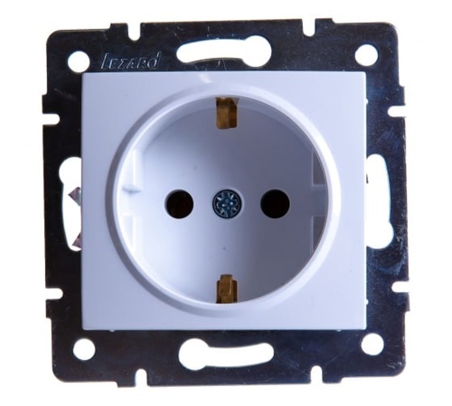 KARINA Розетка с/з керамика белая | код 707-0288-122 | Lezard KARINA Розетка с/з керамика белая | код 707-0288-122 | Lezard